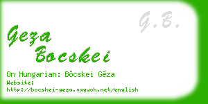 geza bocskei business card